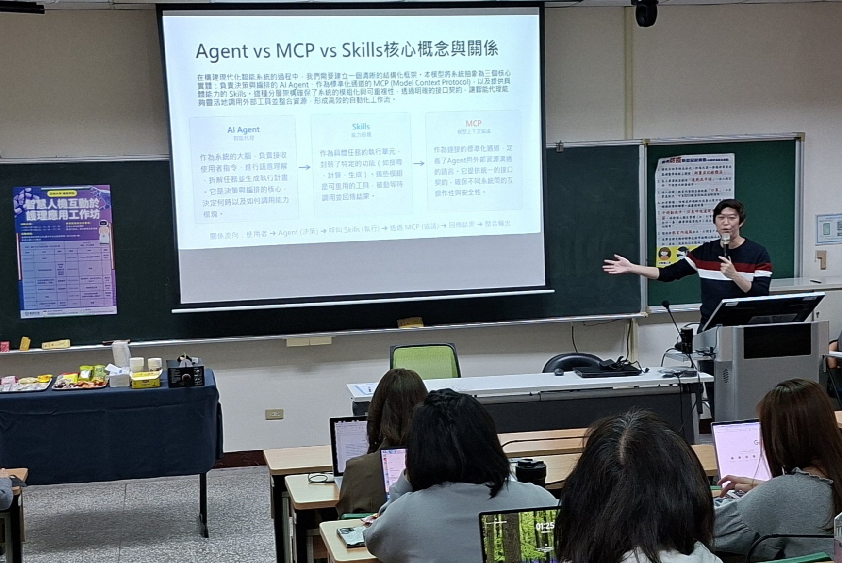 圖說：亞大護理學院教師學習AI Agent 概念，動手實作 AI 代理人模式，激發智慧教學與護理照護的多元創新。